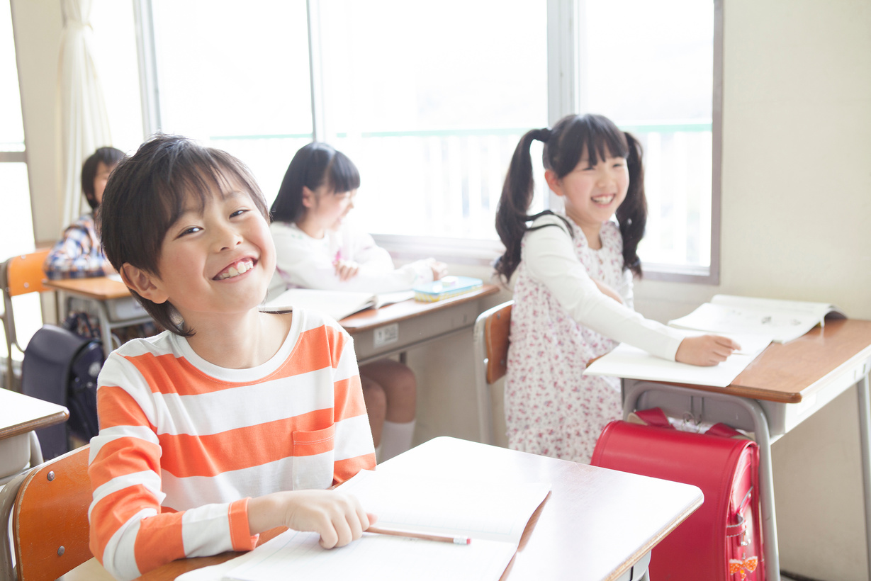 Japanese children in a classroom